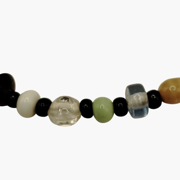 Handcrafted Multicolor Glass Bead Stretch Bracelet 8 inch - Picture 5 of 6